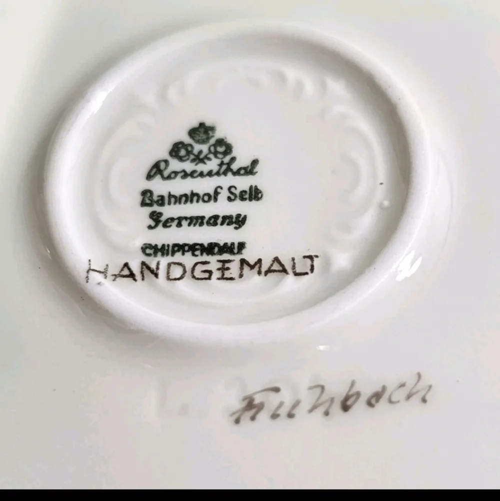 Rosenthal Bahnhof Selb Germany Handgemalt Porcelain Floral Jewelry Trinket Box
